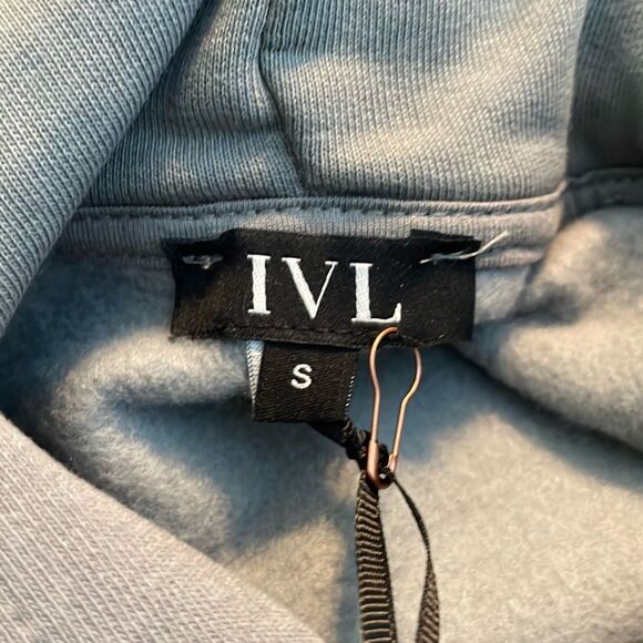 IVL Collective Oversized Hoodie Sweatshirt Soft Charcoal Gray Fleece S - Picture 6 of 9